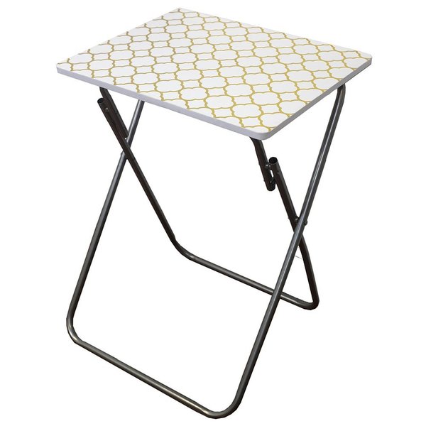 Home Basics Home Basics Metallic Multi-Purpose Foldable Table, Gold ZOR96319